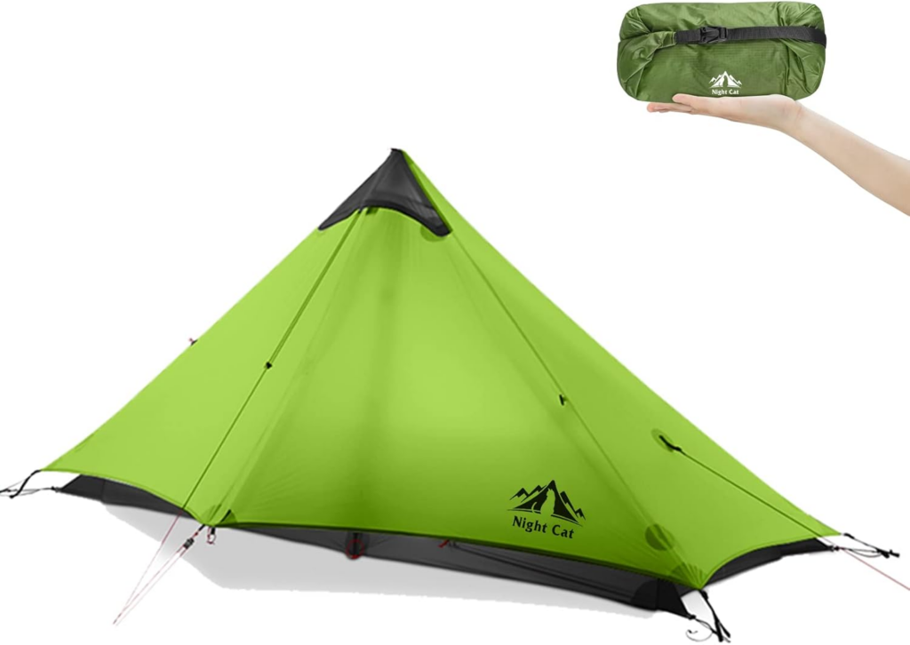 Night Cat Rucksack-Zelt Ultraleichtes Wasserdichtes Professionelles Wanderzelt für 1 2 Person