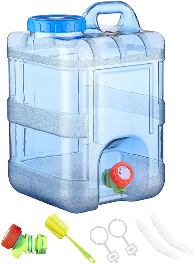 Umikk 5L~22L Camping Wasserkanister, Wasserbehälter mit Hahn, Tragbarer Trinkwasserkanister, Wassertank Camping mit Griffen