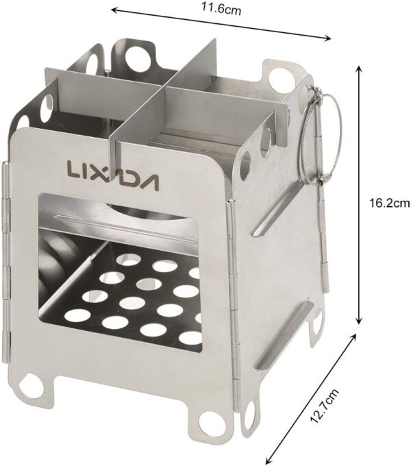 Lixa-da Campingkocher Holzofen Mini Holzvergaser Faltbar Tragbar